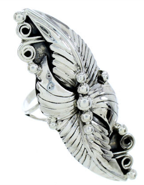 Genuine Sterling Silver Scalloped Leaf Ring Size 5-1/4 UX32020